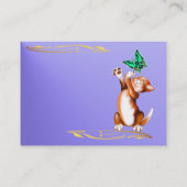 Carte de profil de chaton et de papillon (Dos)