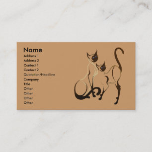 Carte de profil de chats siamois