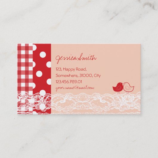 Carte de profil de dentelle mignonne pour les oise (Devant)