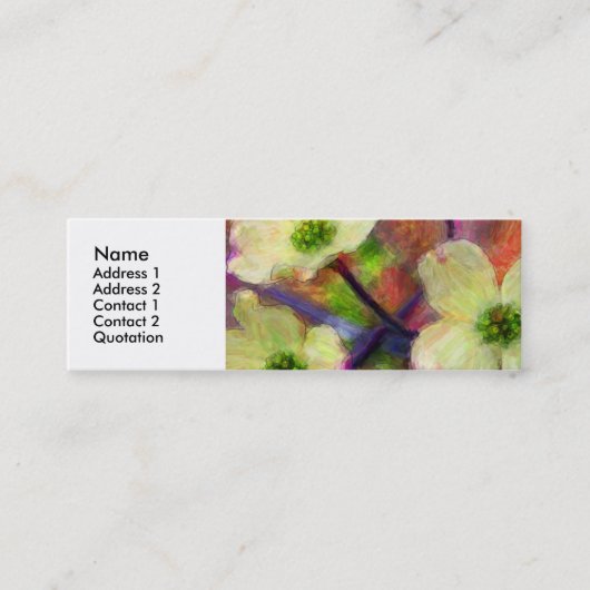 Carte de profil de fleur de cornouiller (Devant)