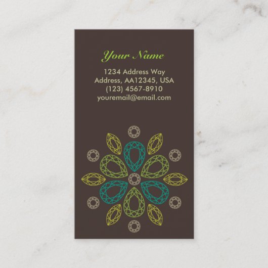 Carte de profil de fleur de gemmes - vert (Devant)