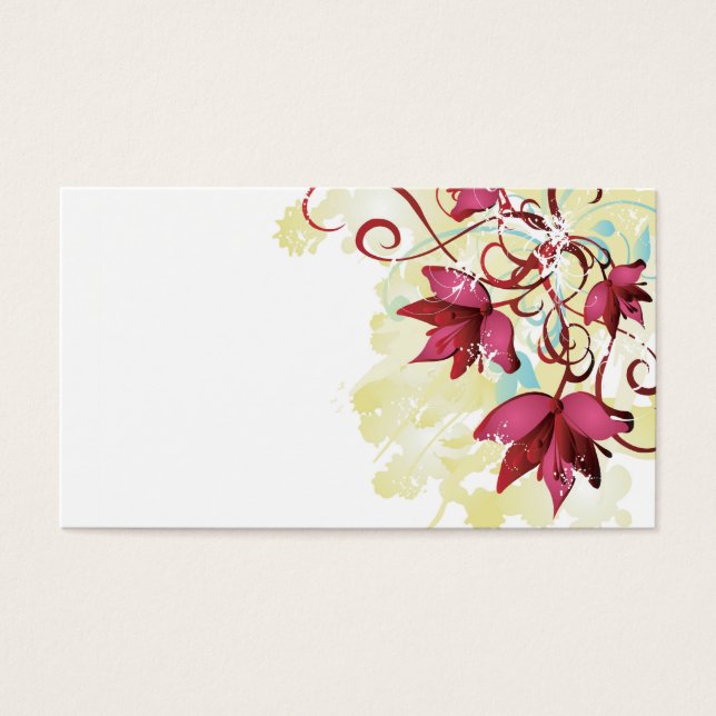 Carte de profil de fleurs roses (Devant)