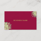 Carte de profil de la camélia de vin rouge, carte  (Dos)