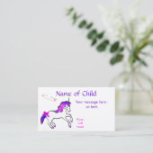 Carte de profil de la licorne des enfants (Debout devant)