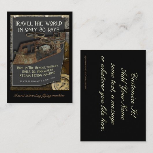 Carte de profil de machine de vol de Steampunk (Devant / Derrière)