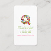 Carte de profil de monogramme du jardin de fleurs (Dos)