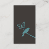 Carte de profil de papillon d'oiseau (bleue) (Dos)