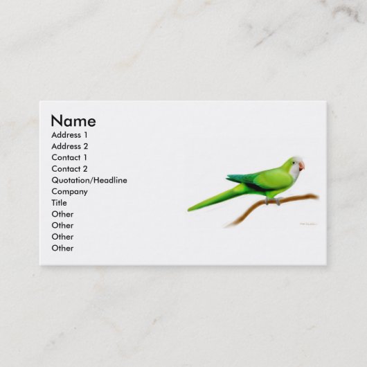 Carte de profil de perroquet de quaker (Devant)