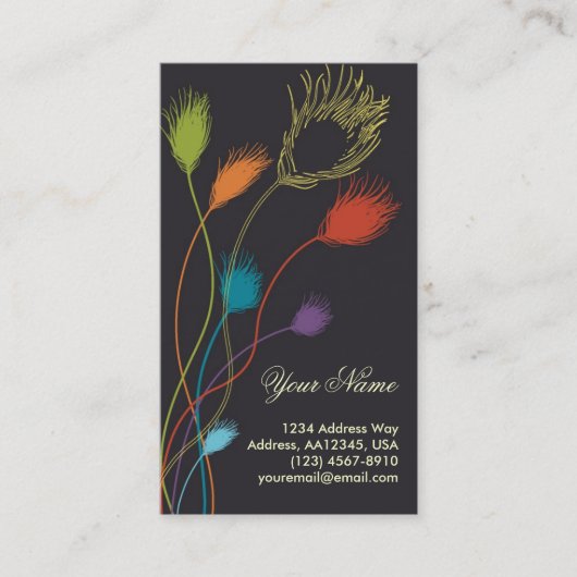 Carte de profil de plume de couleur (Devant)