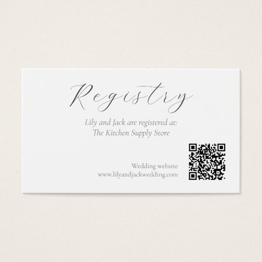 Carte de profil de registre de mariage à script mi (Devant)