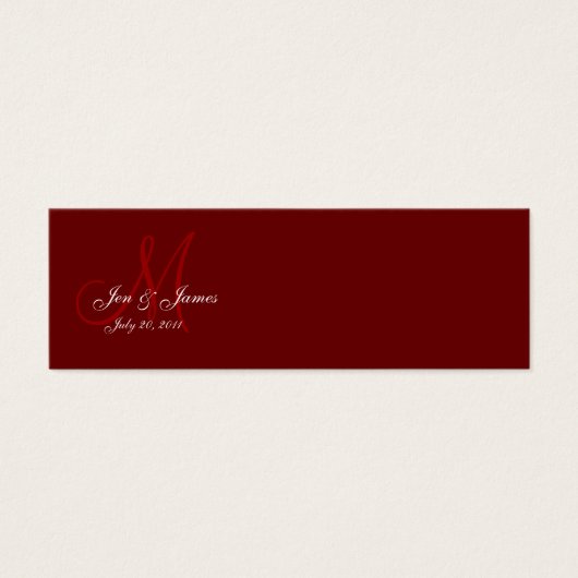 Carte de profil de vin Monogramme de la mariée mar (Devant)