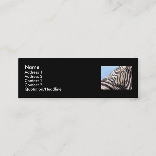 Carte de profil de zèbre (Devant)