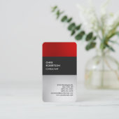 Carte de profil d'entreprise arrondie couleur gris (Debout devant)