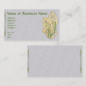 Carte de profil d'entreprise jaune Iris Floral (Devant / Derrière)