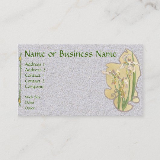 Carte de profil d'entreprise jaune Iris Floral (Devant)