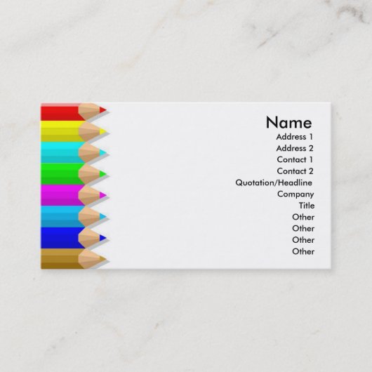 Carte de profil des crayons couleur (Devant)