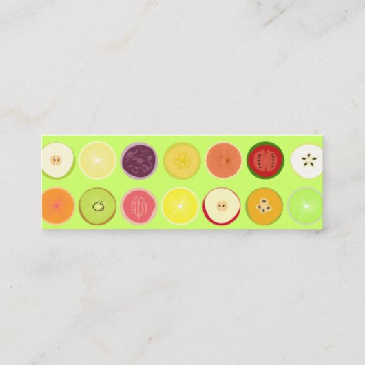 Carte de profil des fruits rétro (Dos)