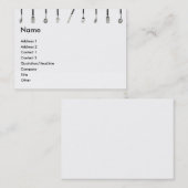 Carte de profil des outils de cuisine (Devant / Derrière)