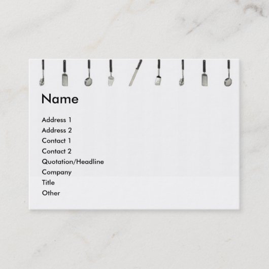 Carte de profil des outils de cuisine (Devant)
