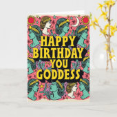 Carte de profil d'étoile de déesse d'anniversaire (Fleur jaune)