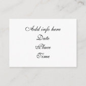 Carte de profil d'invitation de mariage (Dos)