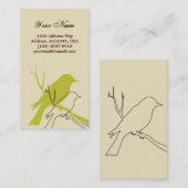 Carte de profil d'oiseau (crème) (Devant / Derrière)