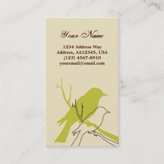 Carte de profil d'oiseau (crème) (Devant)