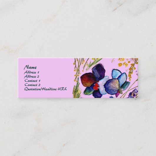 Carte de profil d'orchidées bleues (Devant)