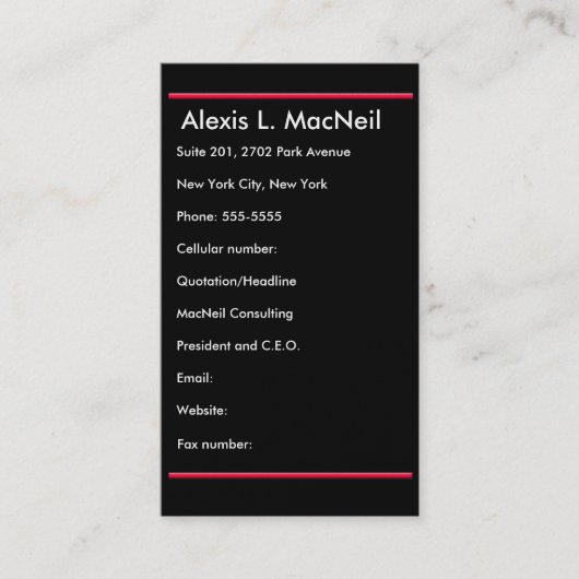 Carte de profil Dramatic Red Tulips (Devant)