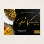 Carte de profil du chèque-cadeau du restaurant de  (Dos)