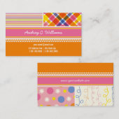 Carte de profil du Motif combiné rose chaud rétro  (Devant / Derrière)