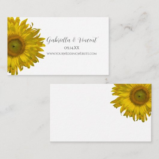 Carte de profil du site Web du Mariage de tourneso (Devant / Derrière)