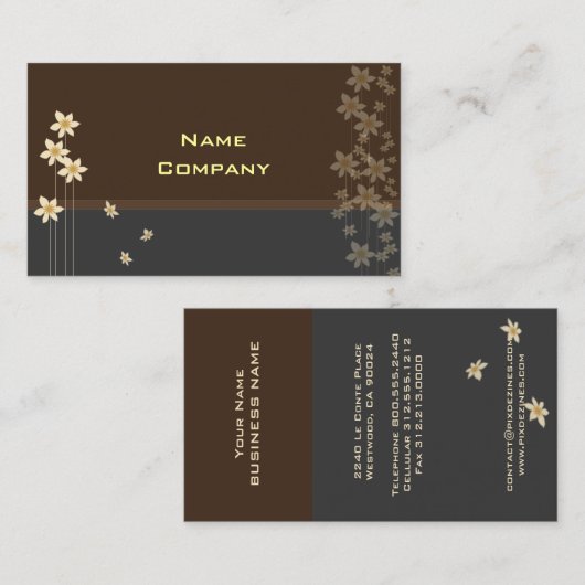 Carte de profil en fleur de crème minuscule (Devant / Derrière)