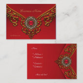 Carte de profil Entreprise Rouge Velvet Bijoux Or (Devant / Derrière)