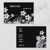 Carte de profil Fleurs de style noir et blanc (Devant / Derrière)