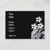 Carte de profil Fleurs de style noir et blanc (Dos)