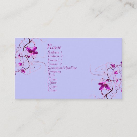 Carte de profil Floral Deco (Devant)
