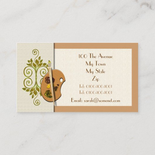 Carte de profil graphique Palette Artistes (Dos)