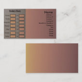 Carte de profil Heures d'affaires (Devant / Derrière)