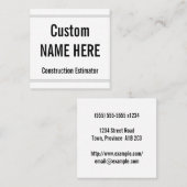 Carte de profil Humble, Estimateur de construction (Devant / Derrière)