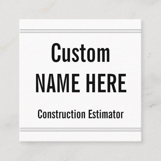 Carte de profil Humble, Estimateur de construction (Devant)