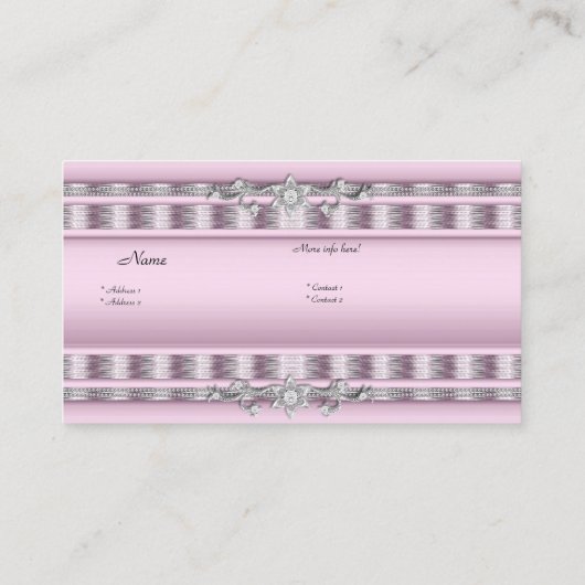 Carte de profil Joyau d'argent rose doux pour affa (Dos)