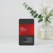 Carte de profil Linen design Red Grey (Debout devant)