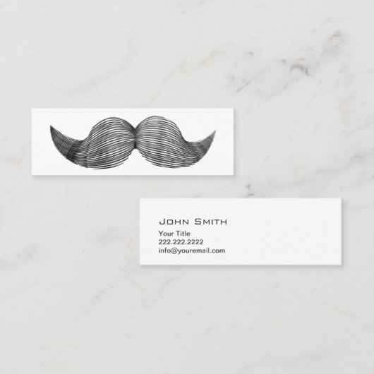Carte de profil mini simple Hipster Mustache simpl (Devant / Derrière)