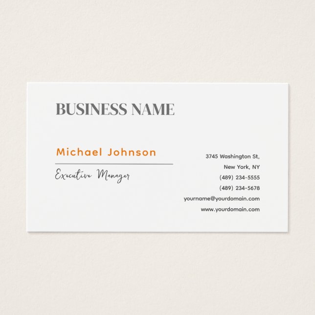 Carte de profil minimaliste professionnelle modern (Devant)