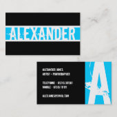 Carte de profil Monogramme moderne (Devant / Derrière)