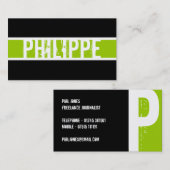 Carte de profil Monogramme moderne (Devant / Derrière)