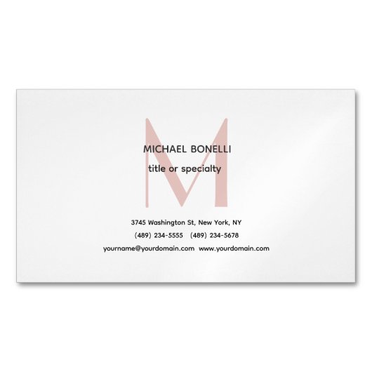 Carte de profil monographique minimaliste professi (devant)