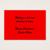 Carte de profil Naughty ou Nice 3,5 pouces x 2,5 p (Dos)