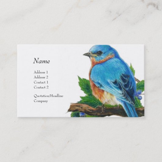 Carte de profil - oiseau bleu (Devant)